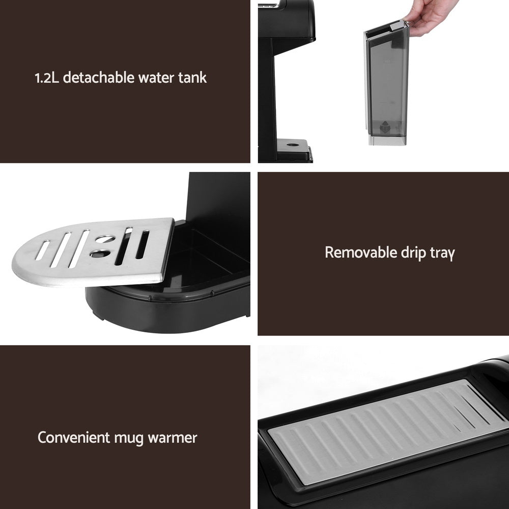 20 Bar Coffee Machine Espresso Cafe Maker Black