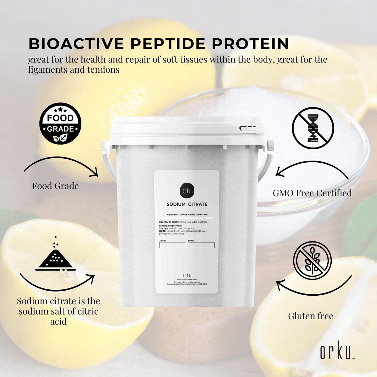 1.3Kg Sodium Citrate Powder Tub - Trisodium Food Grade Salt Acid Preservative