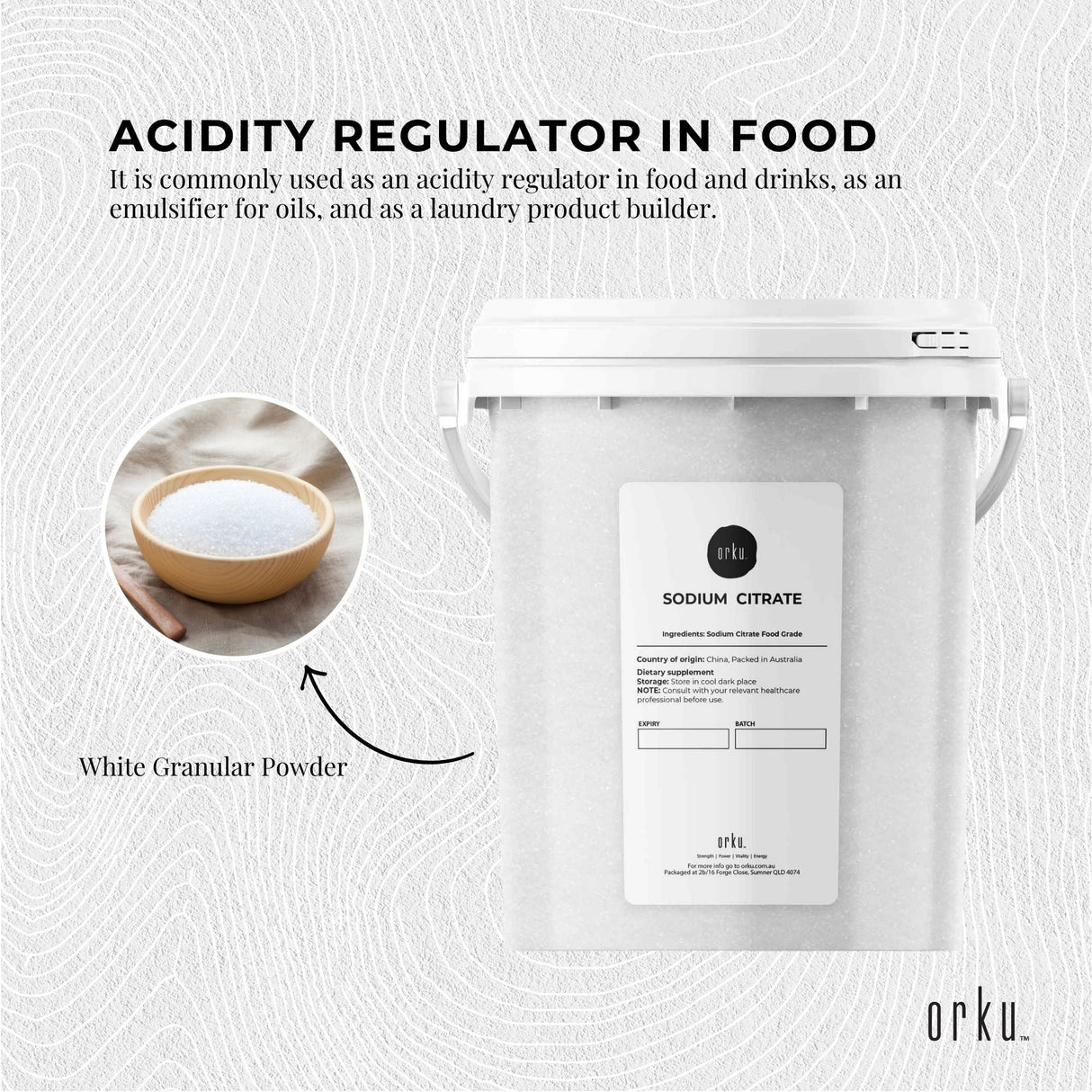 1.3Kg Sodium Citrate Powder Tub - Trisodium Food Grade Salt Acid Preservative