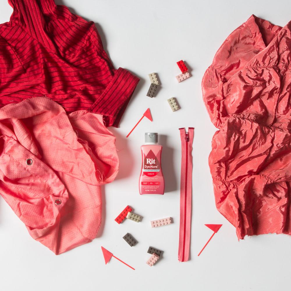 207ml Racing Red Fabric Dye Synthetic Clothes Fibre Rit Liquid Polyester Nylon