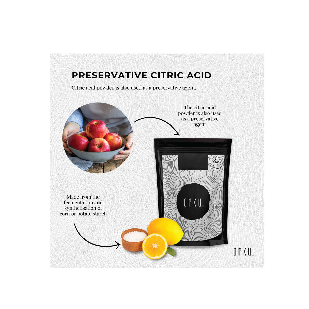 5Kg Citric Acid Powder - Food Grade Anhydrous GMO Free Preservative c6h807