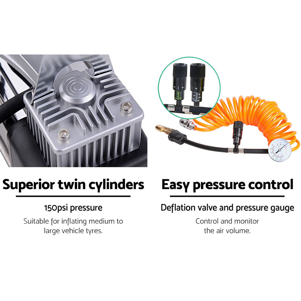 Air Compressor 12V 4x4 Tyre 85L/min Deflator Inflator Car Truck Portable