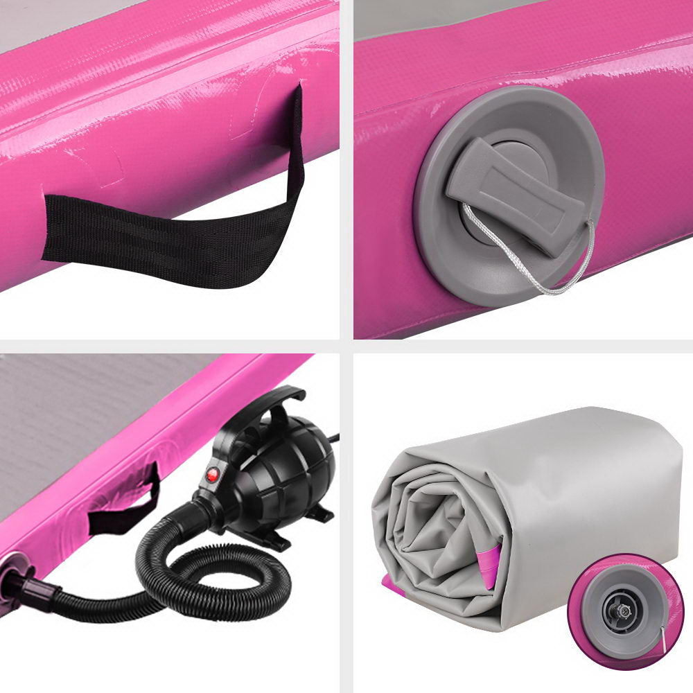GoFun 3X1M Inflatable Air Track Mat with Pump Tumbling Gymnastics Pink