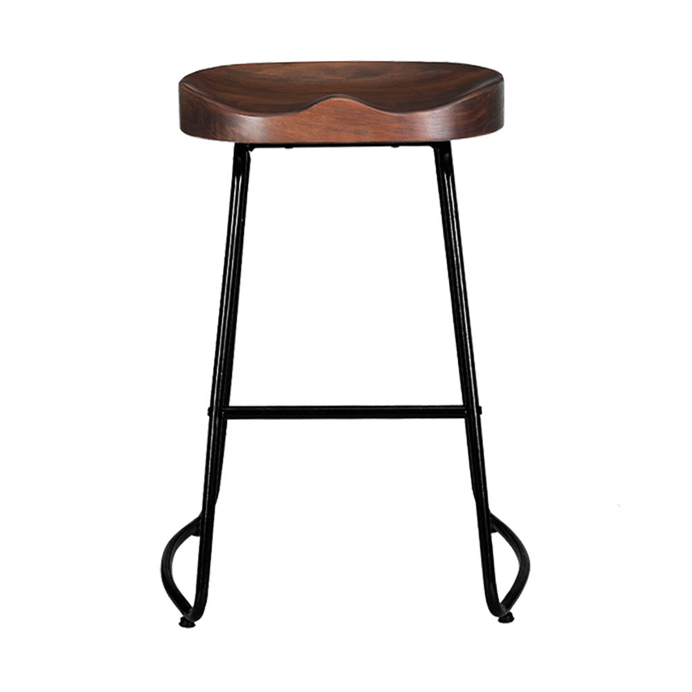 2x Bar Stools Tractor Seat 65cm Black