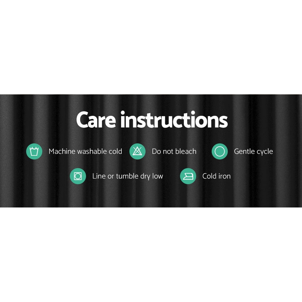 2X Blockout Curtains Eyelet 180x213cm Black