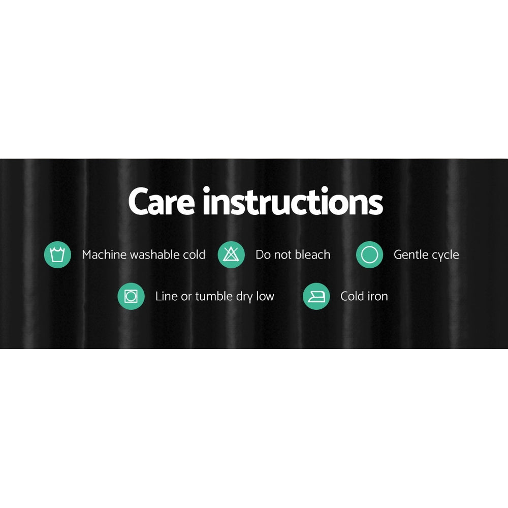 2X Blockout Curtains Eyelet 300x230cm Black Shine