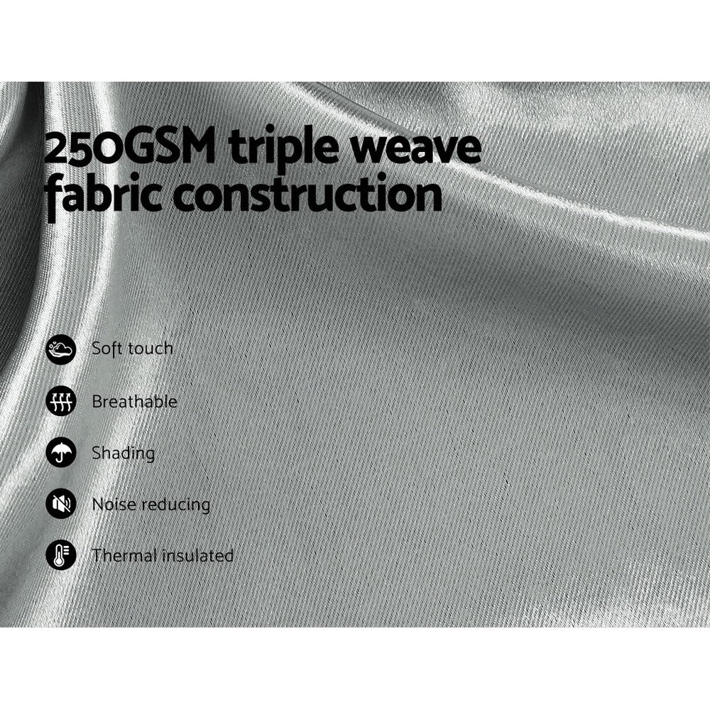 2X Blockout Curtains Eyelet 300x230cm Grey Shine