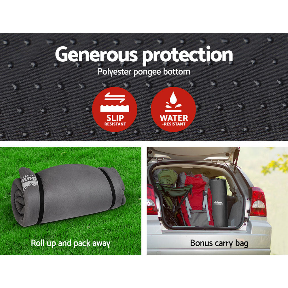 Self Inflating Mattress 10CM Camping Sleeping Mat Air Double Grey