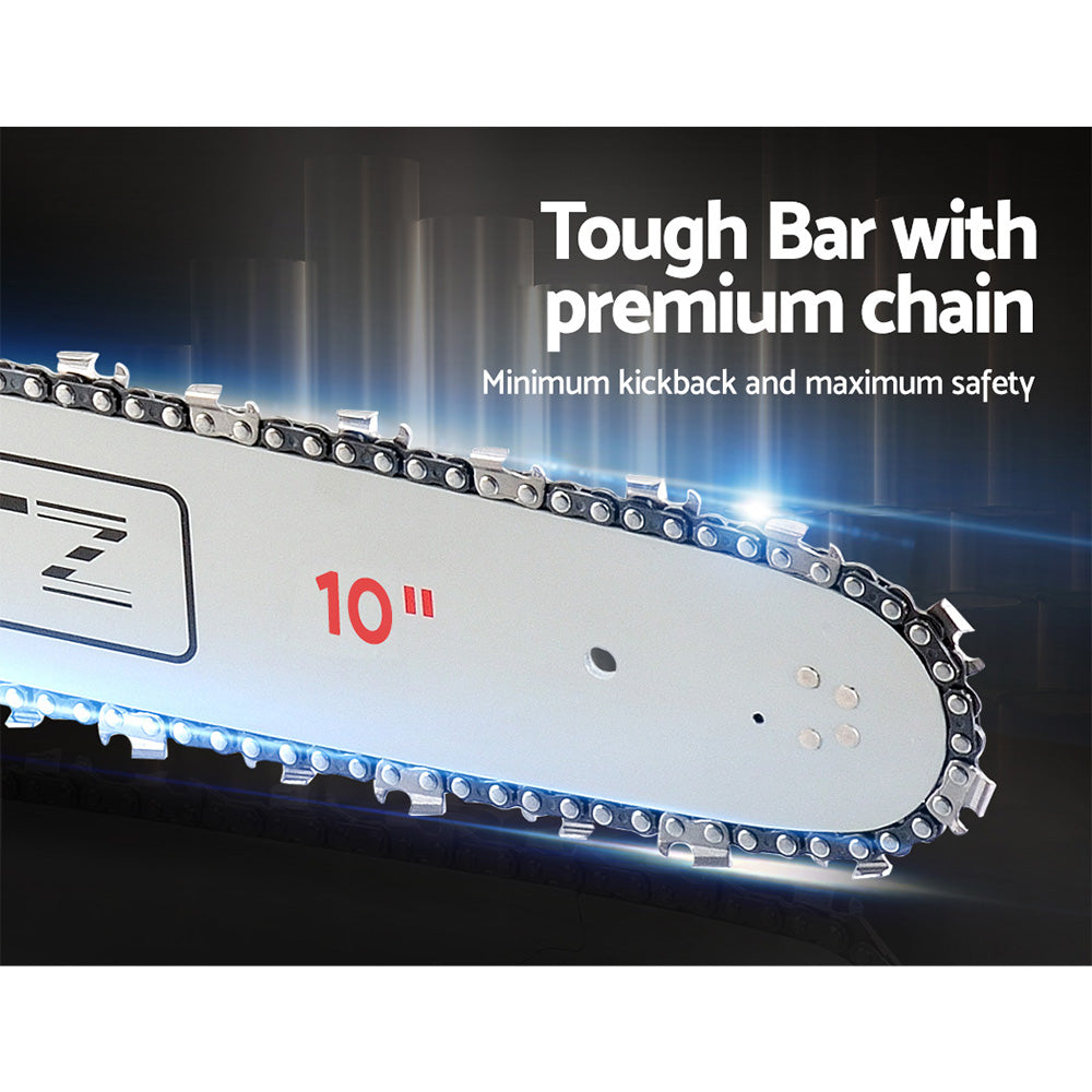 Chainsaw 10" 20V Cordless Saw Electric Battery Rechargeable, Chainsaw Electric Cordless 20V 10" Saw Wood Cutter Pruner Li-lon Battery