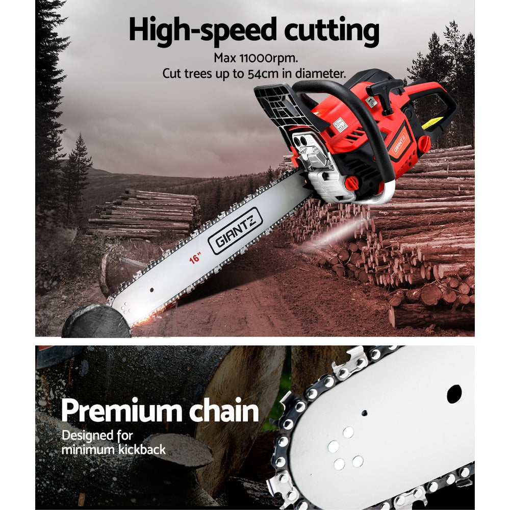 Chainsaw Petrol 45CC 16" Bar Commercial E-Start Pruning Chain Saw, Chainsaw Petrol 45CC 16" Bar Commercial E-Start Pruning Chain Saw 3.5HP