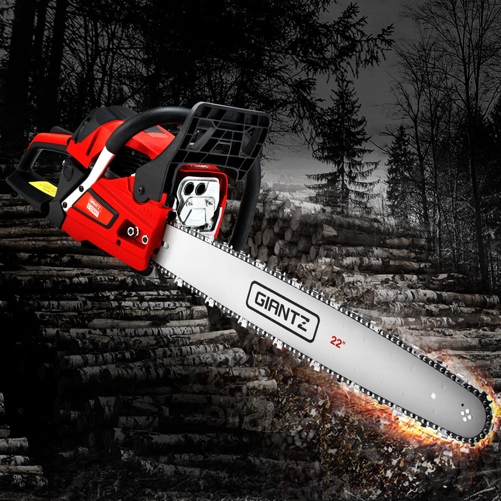 Chainsaw Petrol 58CC 22" Bar Commercial E-Start Pruning Chain Saw, Chainsaw Petrol 58CC 22" Bar Commercial E-Start Pruning Chain Saw 4.2HP