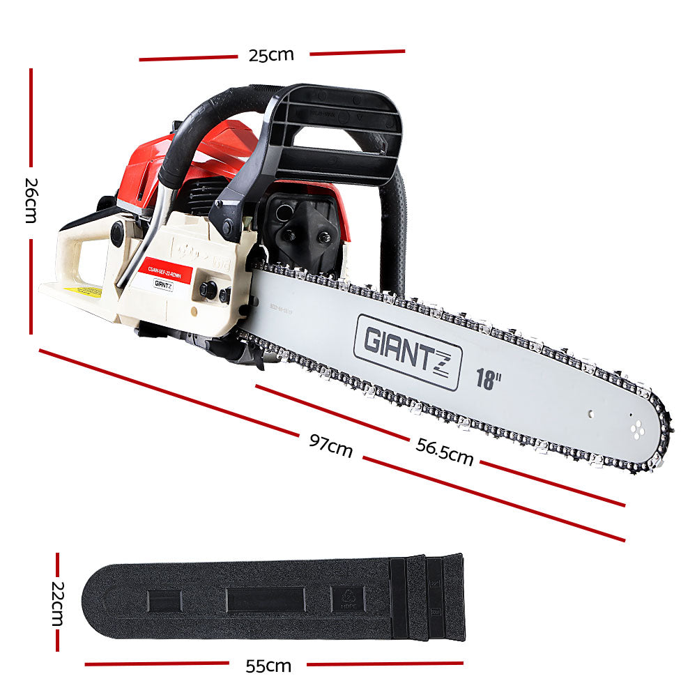 Chainsaw Petrol 75CC 18" Bar Commercial E-Start Pruning Chain Saw, Chainsaw Petrol 52CC 20" Bar Commercial E-Start Pruning Chain Saw 5.2HP