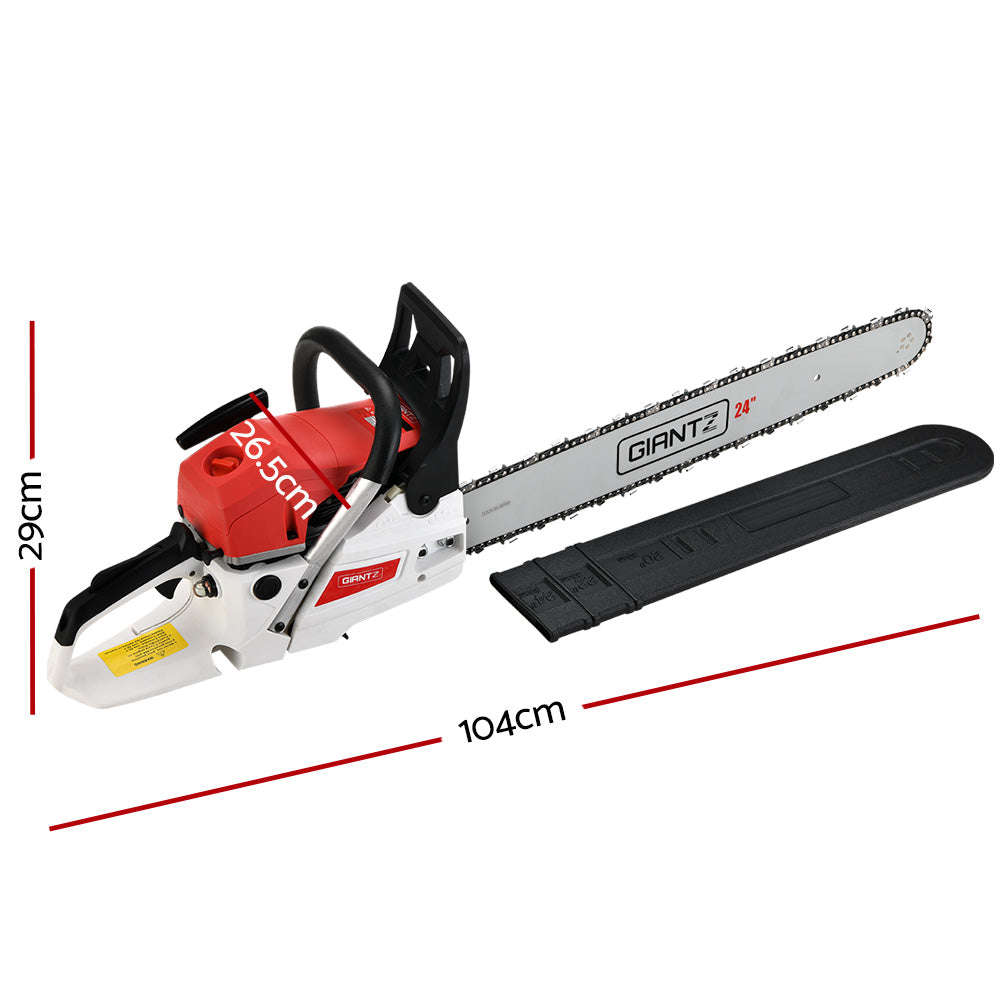 Chainsaw Petrol 62CC 24" Bar Commercial E-Start Pruning Chain Saw, Chainsaw Petrol 62CC 24" Bar Commercial E-Start Pruning Chain Saw 5.2HP
