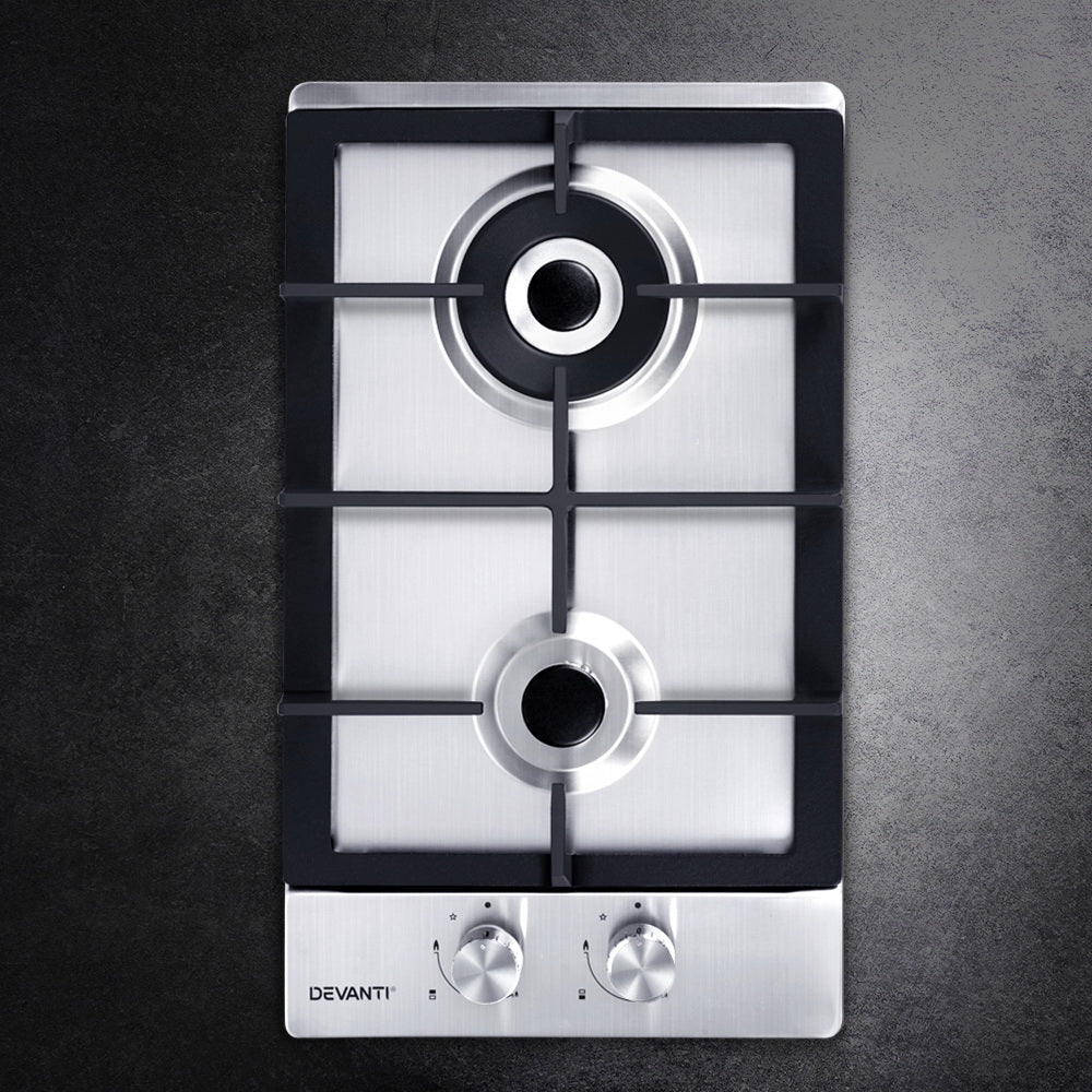 Gas Cooktop 30cm 2 Burner Silvir