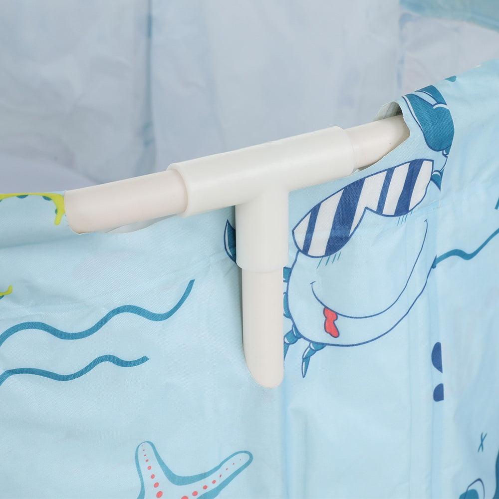 Foldable Bathtub PVC Spa Bucket Inflatable Cushion 113x61cm Blue