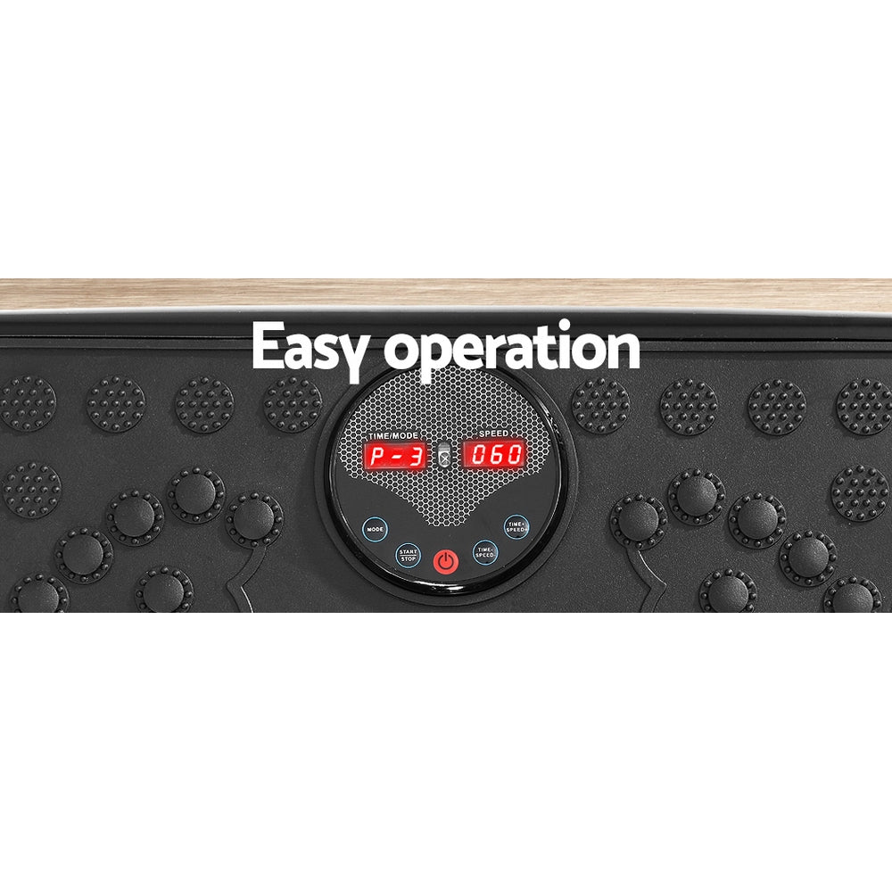 Vibration Machine Platform Vibrator With Resistance Rope Home Gym Black