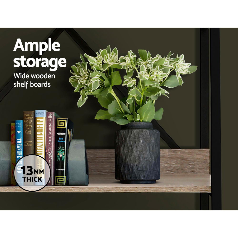 Bookshelf 5 Tiers - NOR Black and Oak