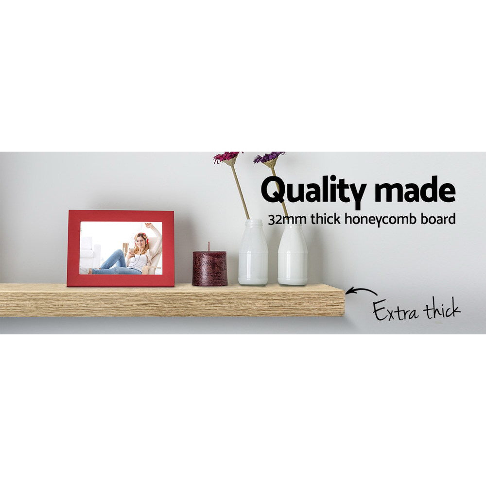 Floating Wall Shelf Set of 3 Oak