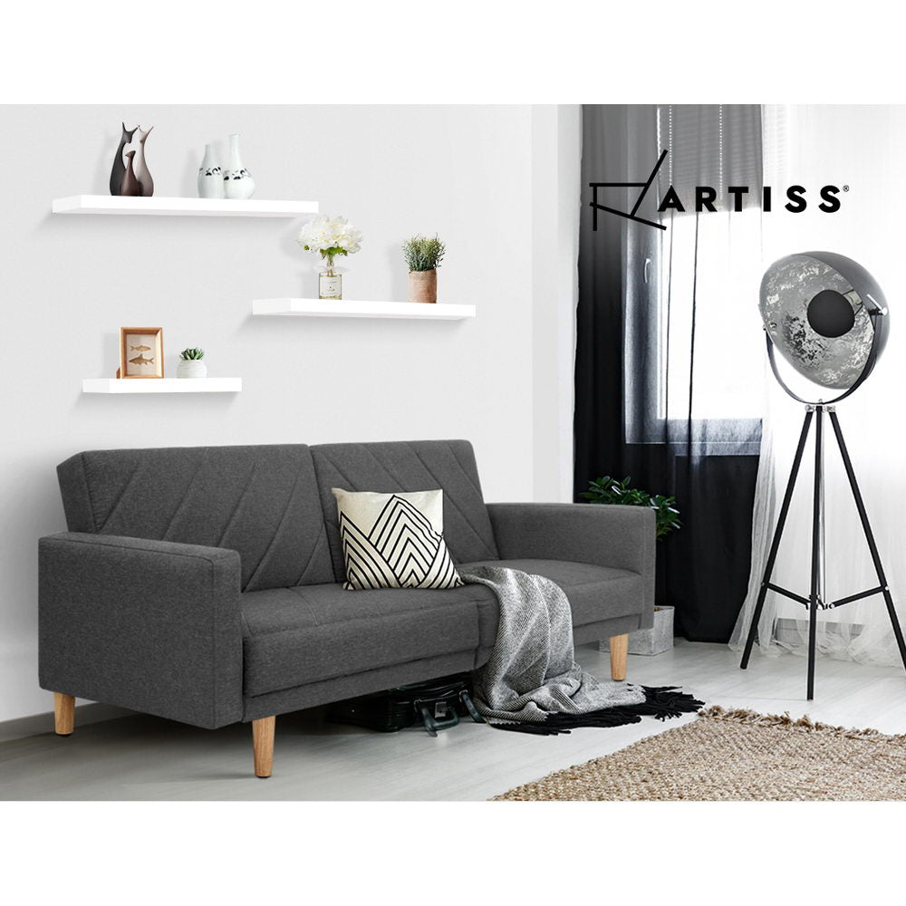 Floating Wall Shelf Set of 3 White