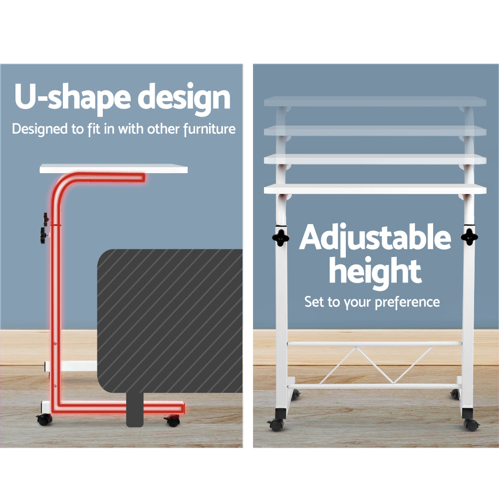 Laptop Desk Table Adjustable 60CM White