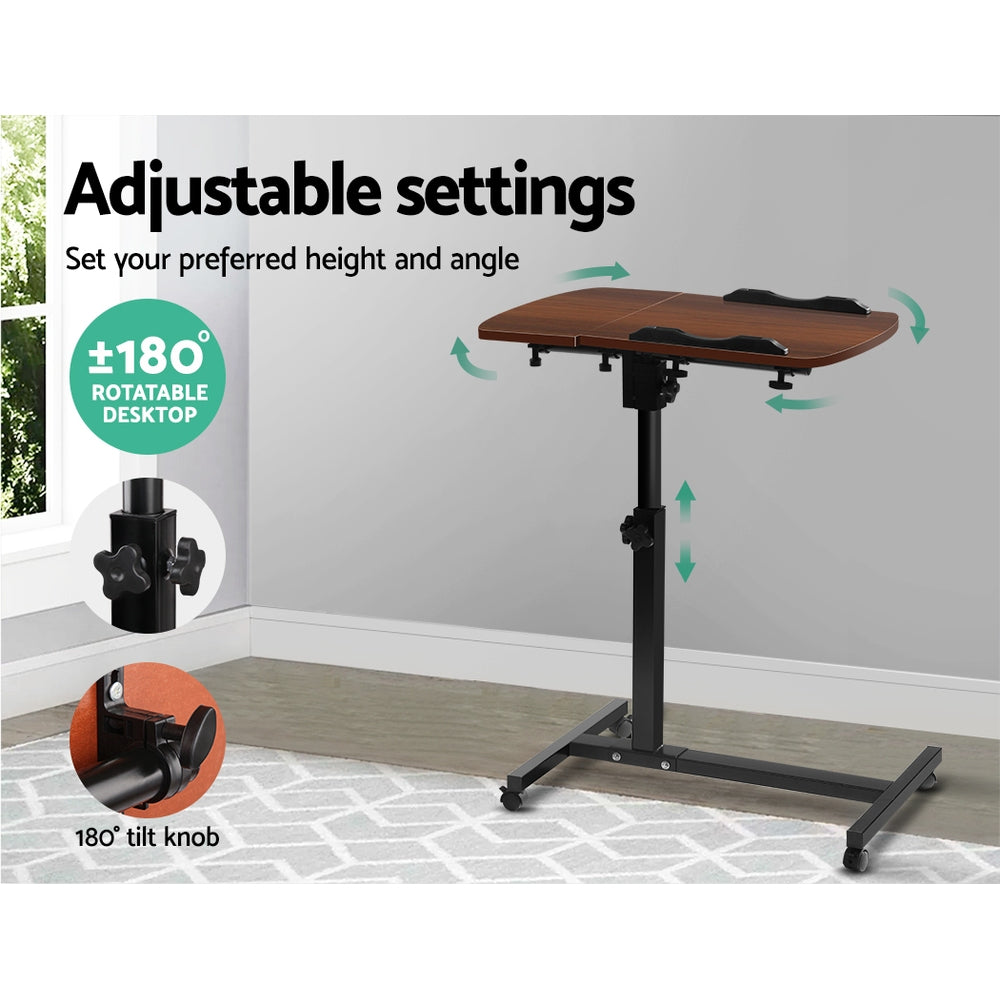 Laptop Desk Table Fan Cooling Walnut 60CM