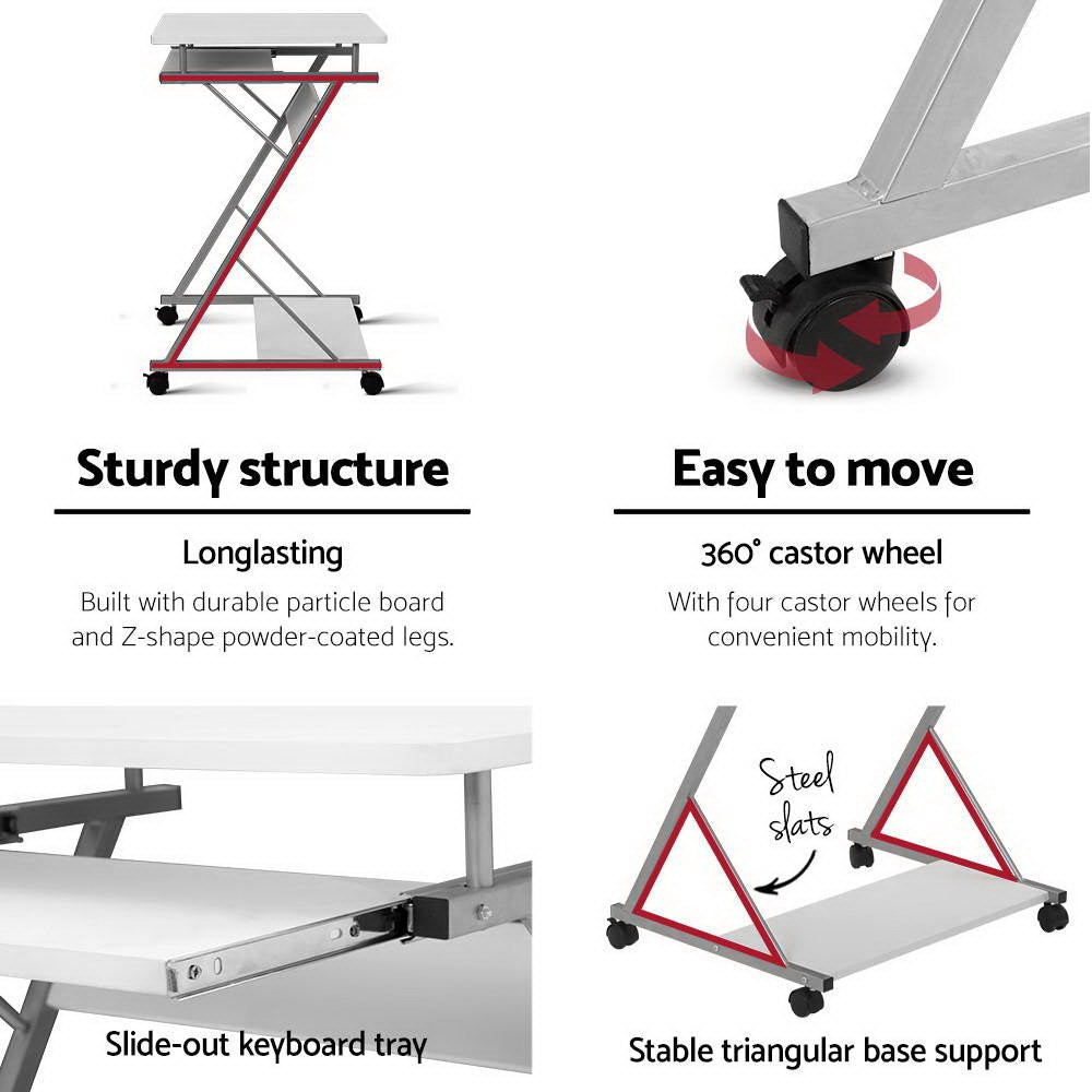Computer Desk Keyboard Tray Shelf White 60CM
