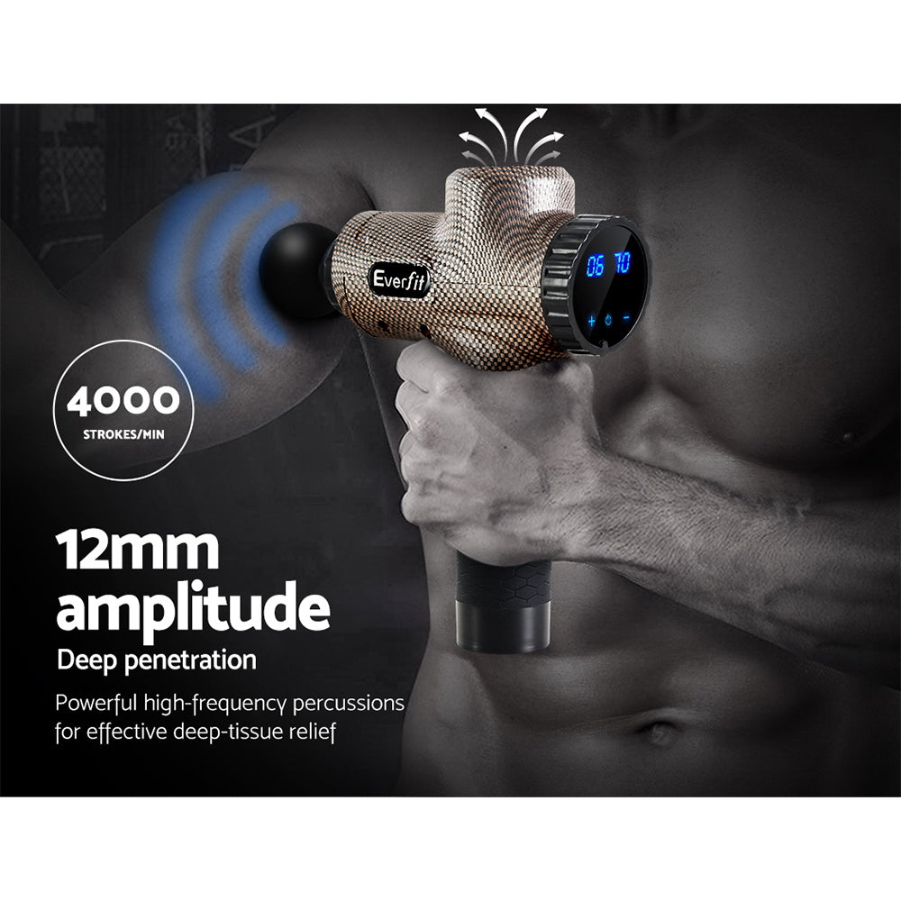 Massage Gun 6 Heads Massager Electric LCD Vibration Relief Percussion