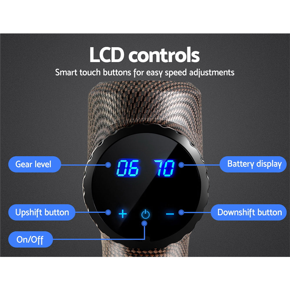 Massage Gun 6 Heads Massager Electric LCD Vibration Relief Percussion