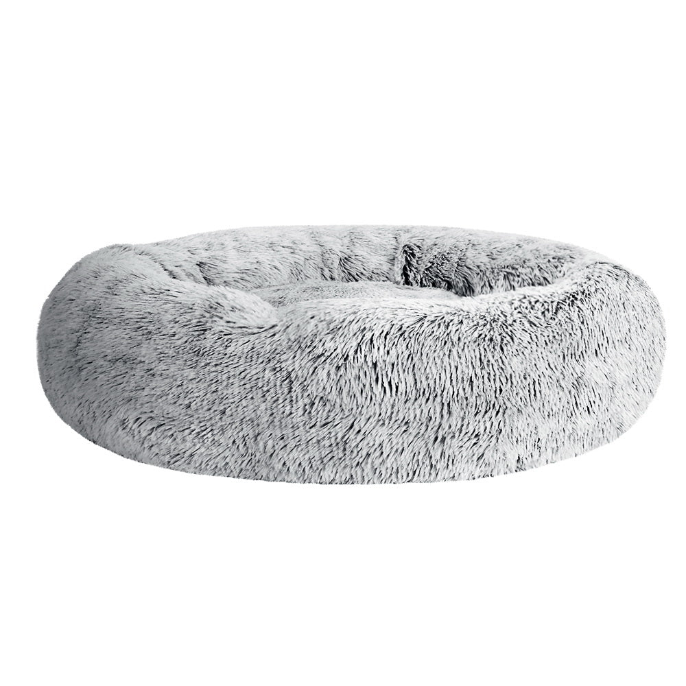 Pet Bed Dog Cat 90cm Large Calming Soft Plush Charcoal