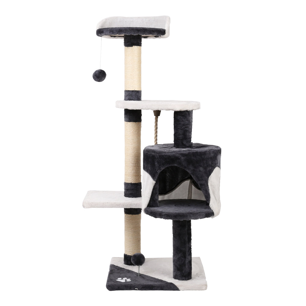 Cat Tree 112cm Tower Scratching Post Scratcher Wood Condo House Furniture