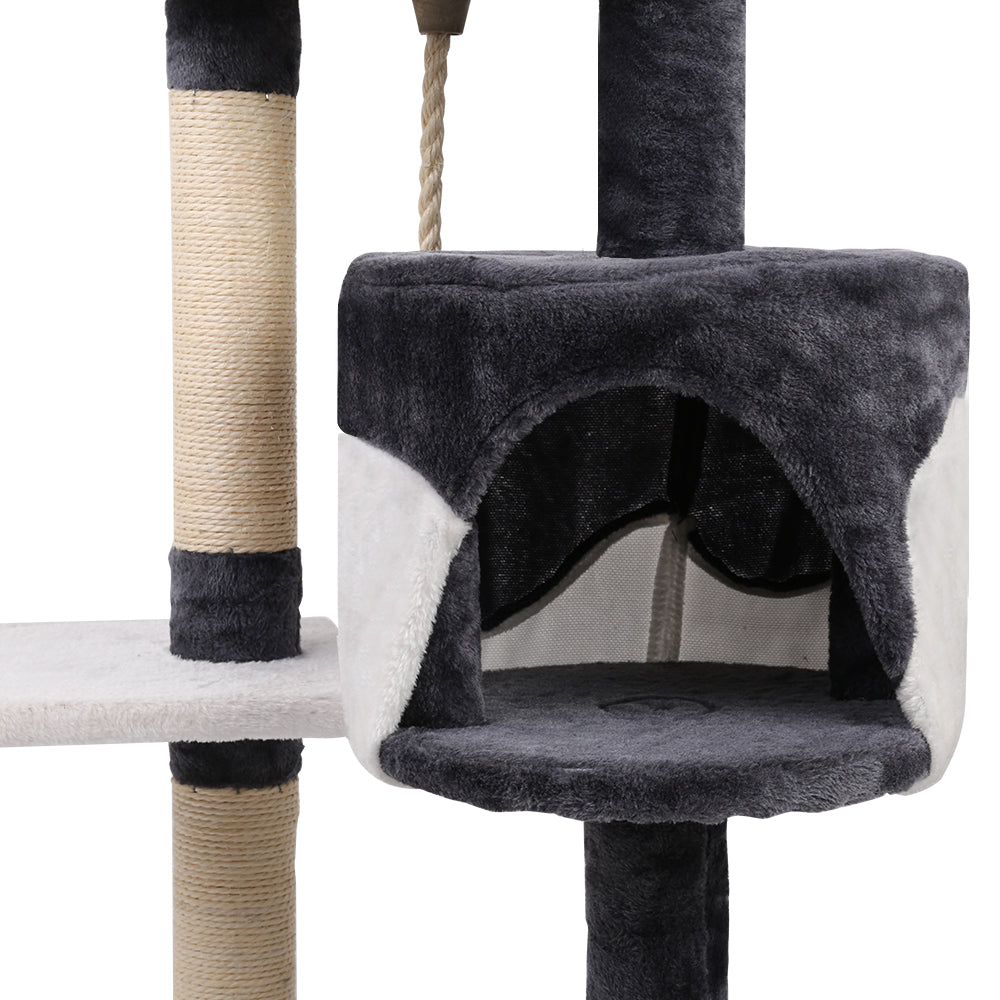 Cat Tree 112cm Tower Scratching Post Scratcher Wood Condo House Furniture