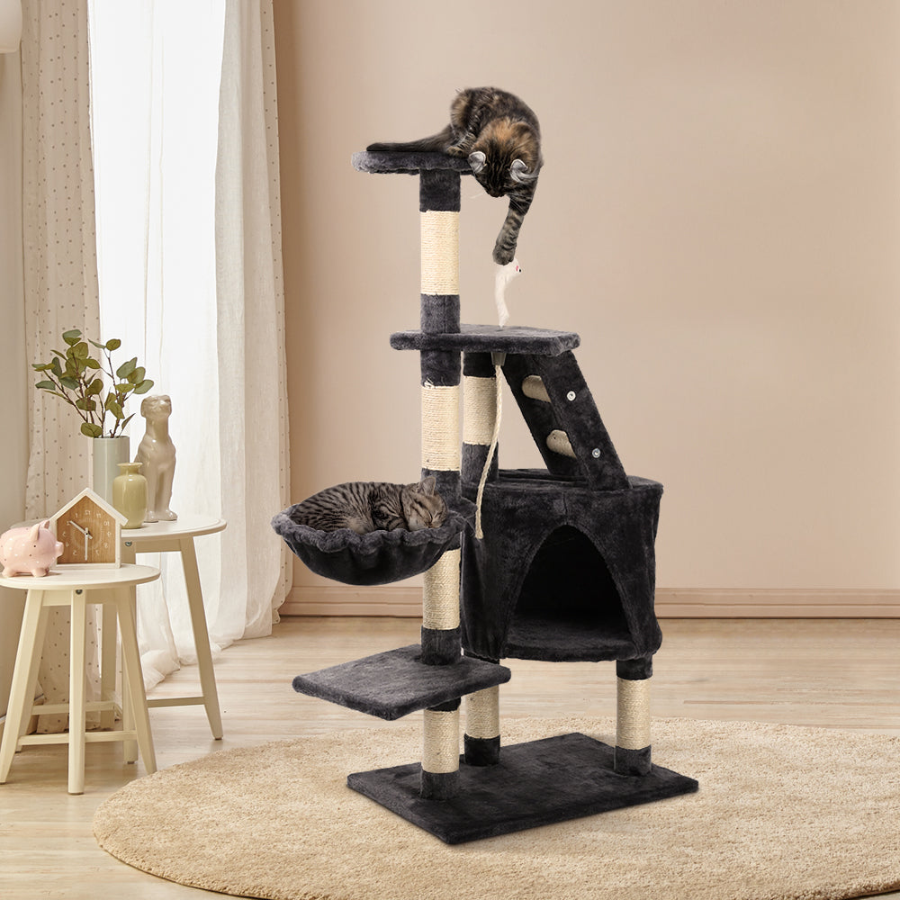 Cat Tree 120cm Tower Scratching Post Scratcher Wood Condo House Bed Toys