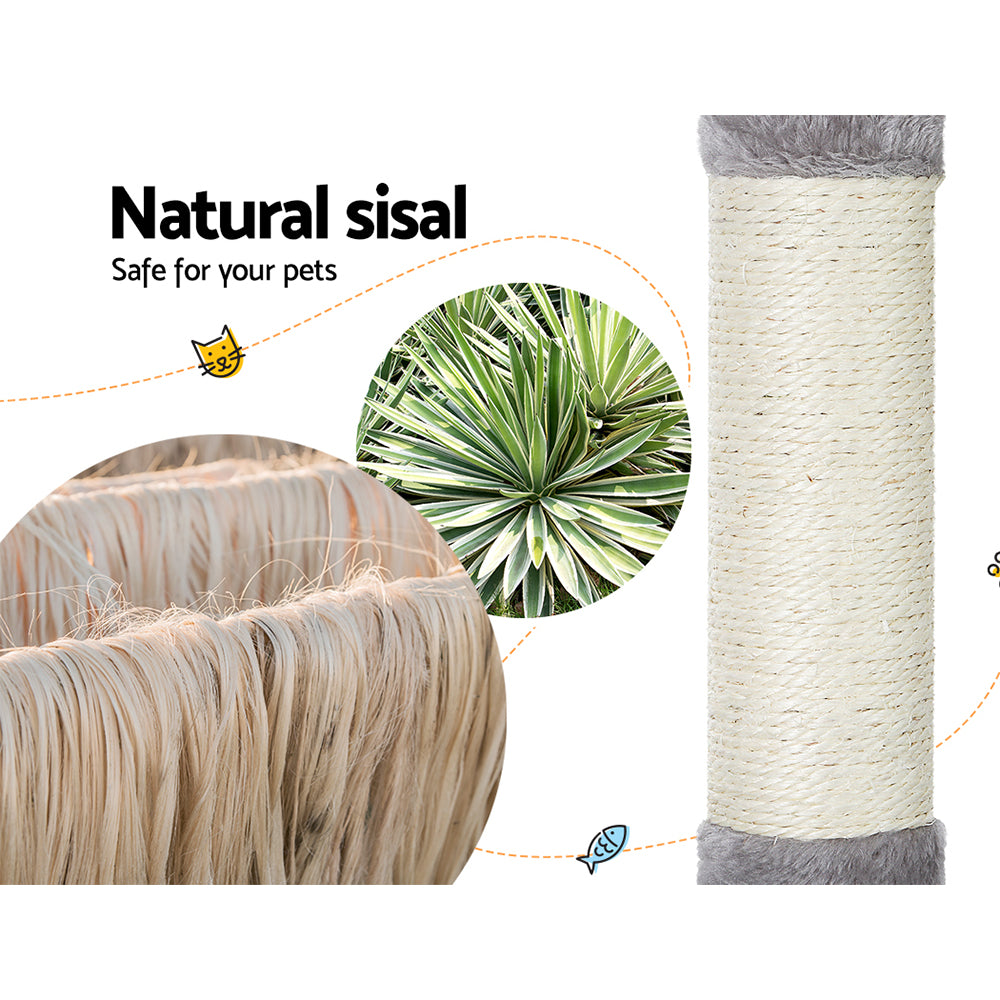 Cat Tree 103cm Tower Scratching Post Scratcher Wood Condo House Trees Grey