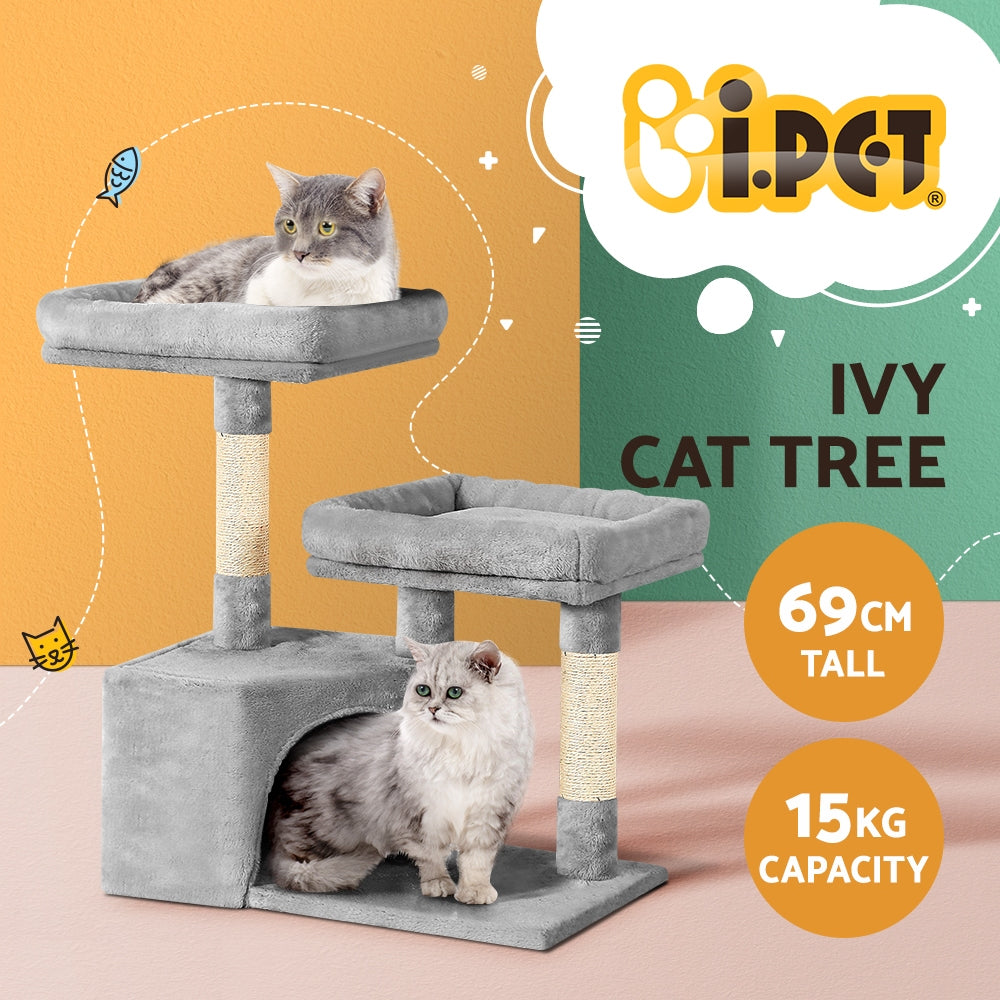 Cat Tree 69cm Scratching Post Tower Scratcher Wood Condo House Bed Trees