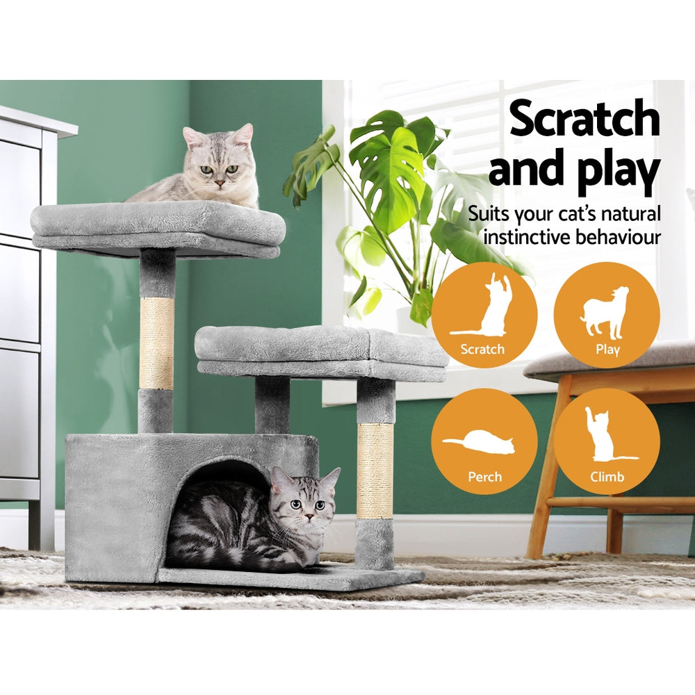 Cat Tree 69cm Scratching Post Tower Scratcher Wood Condo House Bed Trees