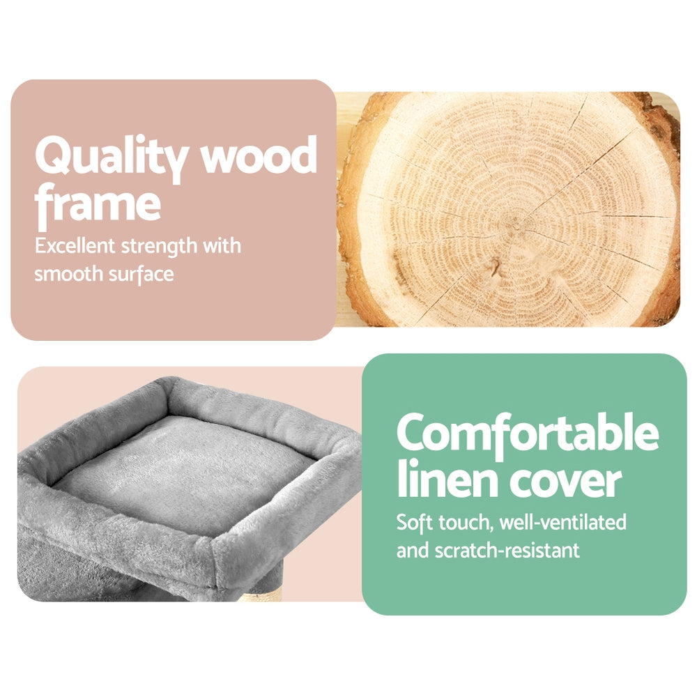 Cat Tree 69cm Scratching Post Tower Scratcher Wood Condo House Bed Trees