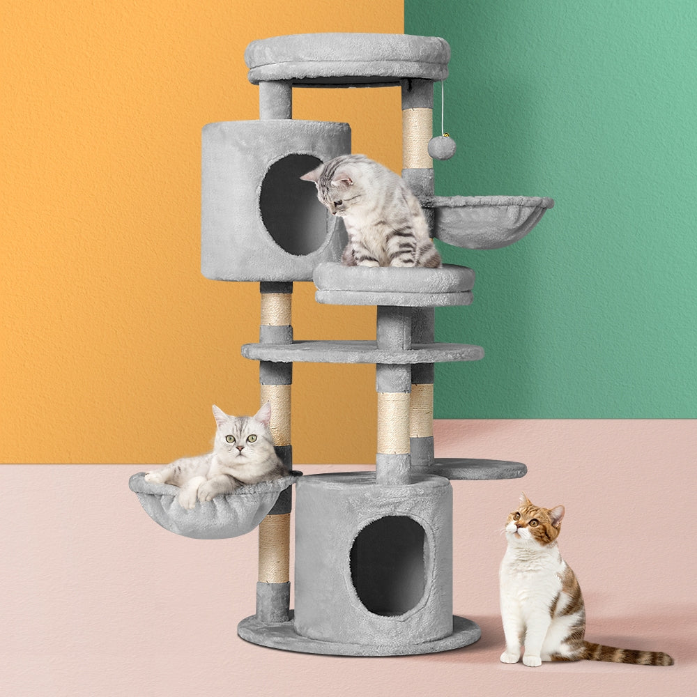 Cat Tree 123cm Tower Scratching Post Scratcher Wood Condo House Bed Toys