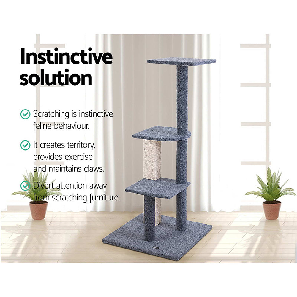 Cat Tree 124cm Scratching Post Tower Scratcher Trees Wood Condo Board