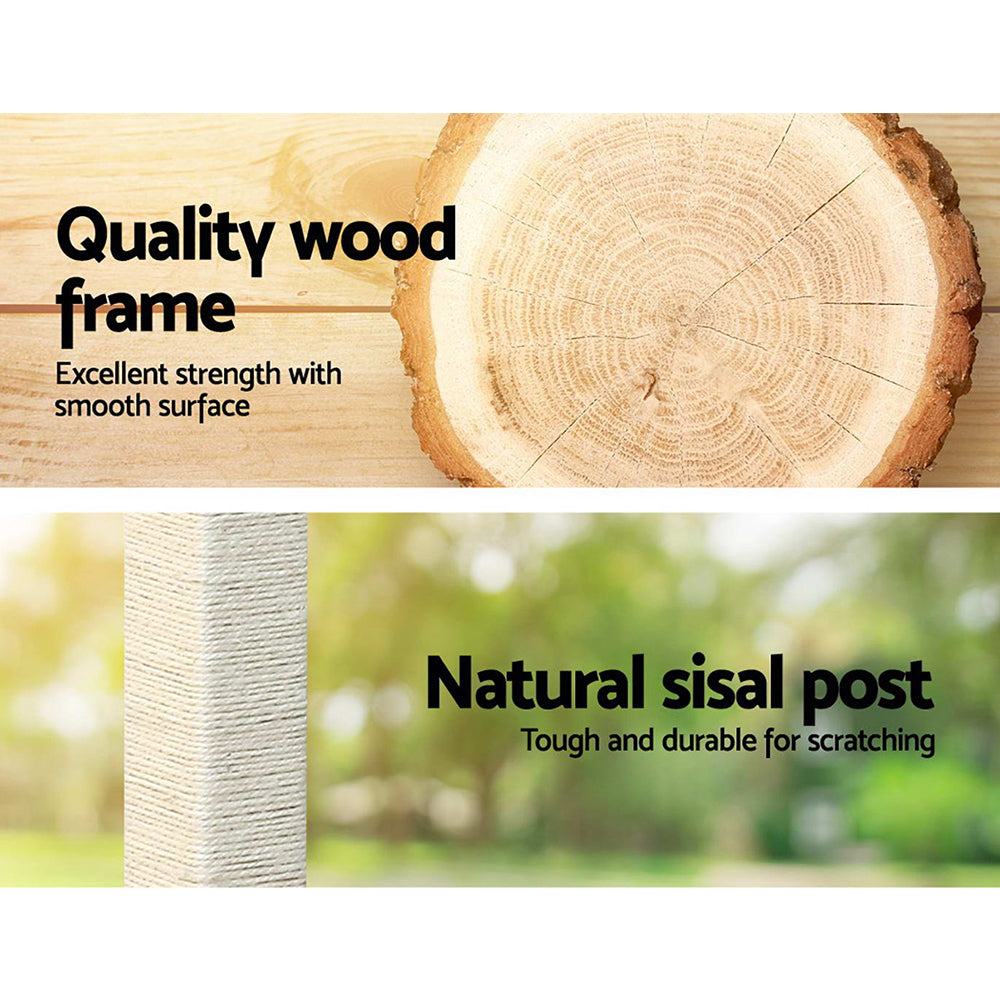 Cat Tree 124cm Scratching Post Tower Scratcher Trees Wood Condo Board