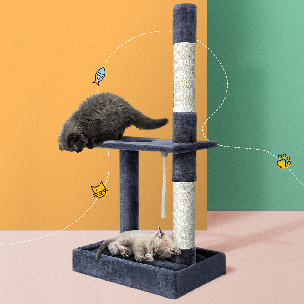 Cat Tree 102cm Scratching Post Tower Scratcher Condo House Board Grey