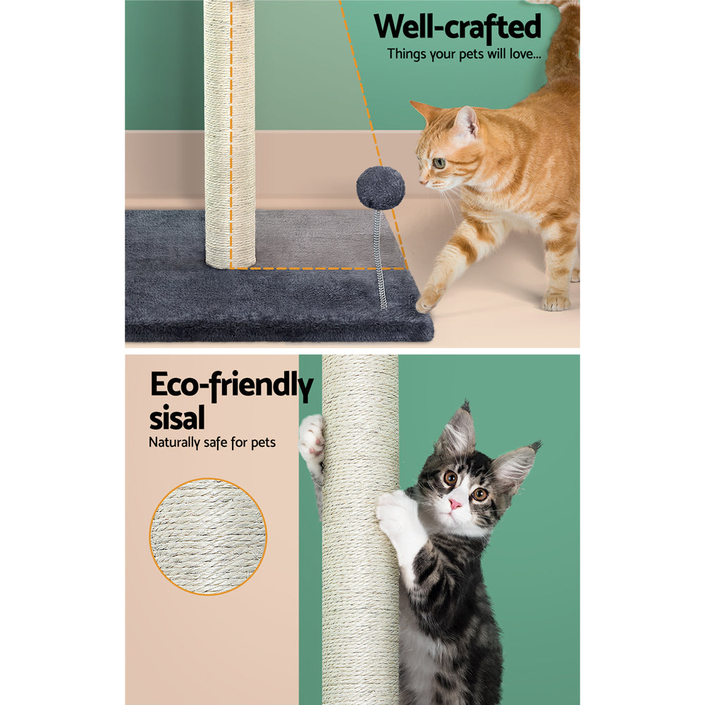 Cat Tree 105cm Scratching Post Scratcher Tower Condo House Hanging toys Grey