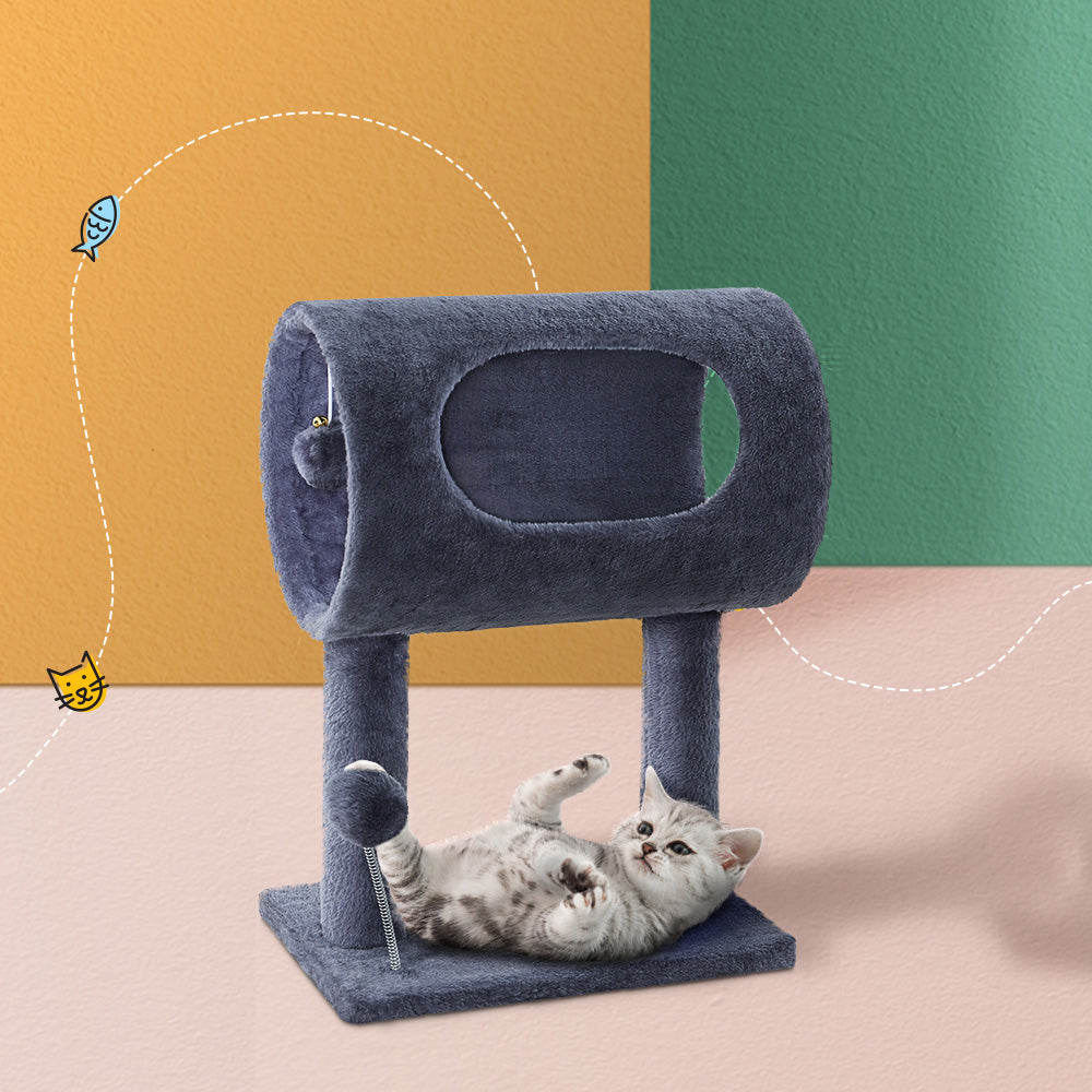 Cat Tree 53cm Scratching Post Tower Scratcher Wood Condo House Trees Grey