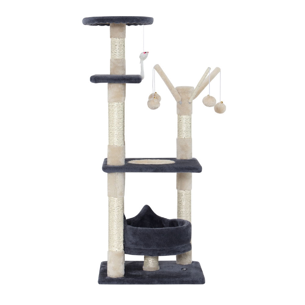 Cat Tree 110cm Tower Scratching Post Scratcher Wood Condo House Bed Toys
