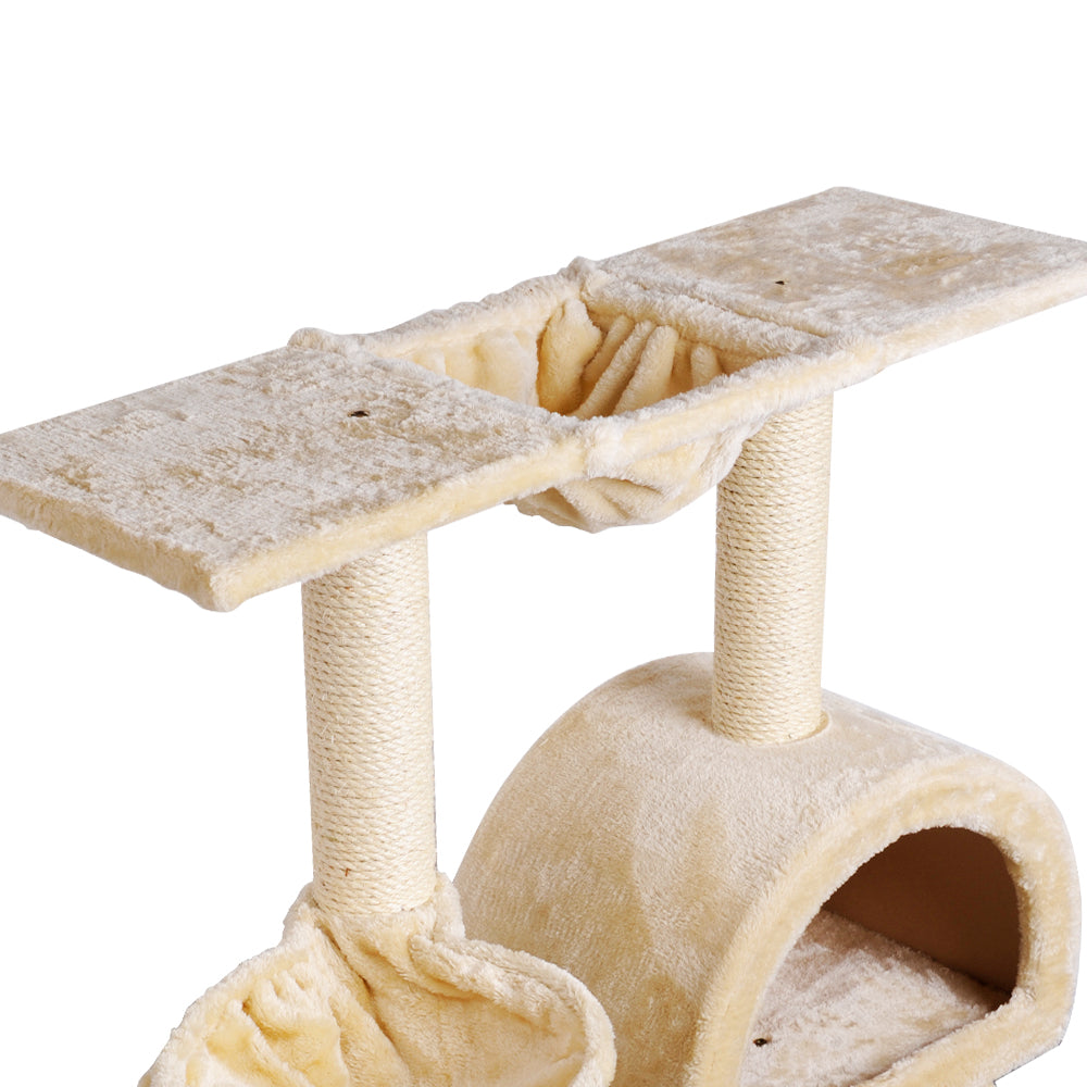 Cat Tree 100cm Tower Scratching Post Scratcher Condo House Trees Bed Beige