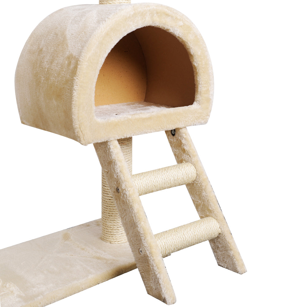 Cat Tree 100cm Tower Scratching Post Scratcher Condo House Trees Bed Beige