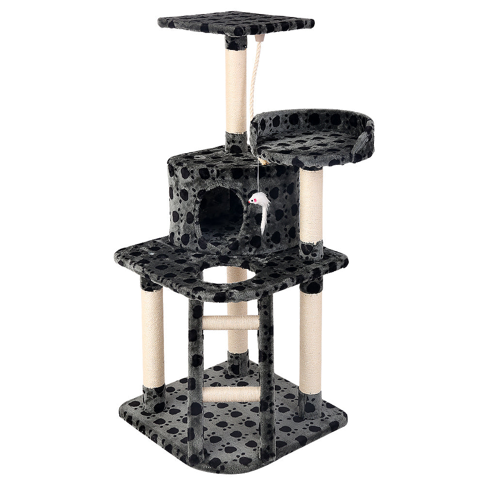 Cat Tree 120cm Tower Scratching Post Scratcher Trees Bed Wood Condo Toys Bed