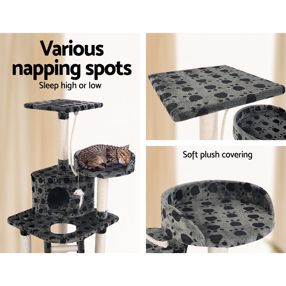 Cat Tree 120cm Tower Scratching Post Scratcher Trees Bed Wood Condo Toys Bed