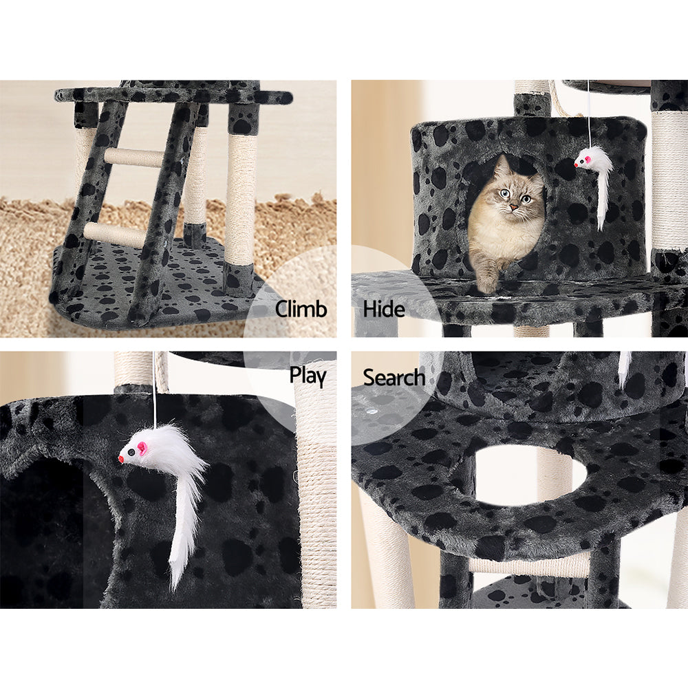 Cat Tree 120cm Tower Scratching Post Scratcher Trees Bed Wood Condo Toys Bed