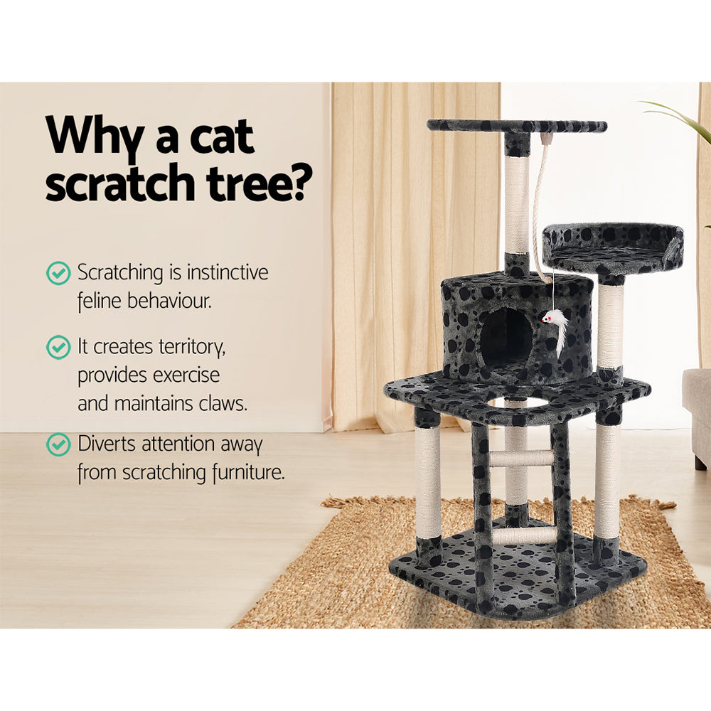 Cat Tree 120cm Tower Scratching Post Scratcher Trees Bed Wood Condo Toys Bed