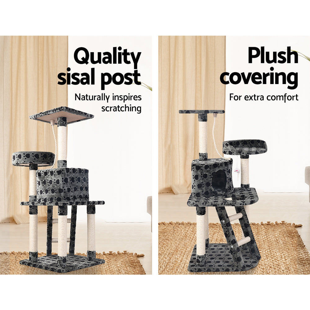 Cat Tree 120cm Tower Scratching Post Scratcher Trees Bed Wood Condo Toys Bed